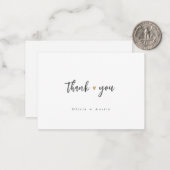 Moderne Chic Script Minimalist Weddenschap Harteli Notitiekaartje (Voorkant / Achterkant in situ)