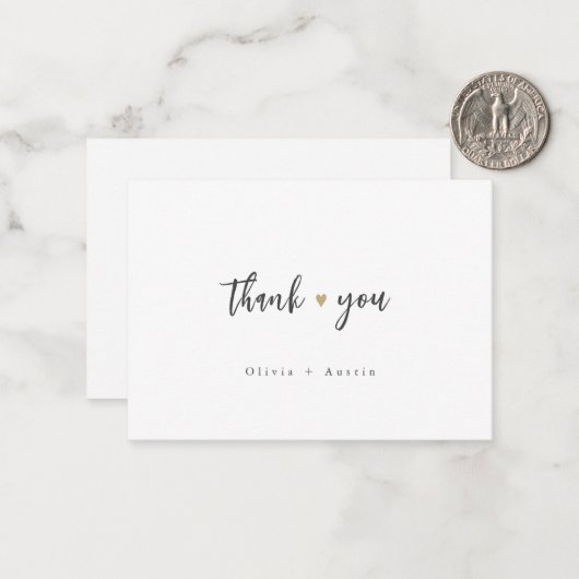 Moderne Chic Script Minimalist Weddenschap Harteli Notitiekaartje (Voorkant / Achterkant in situ)