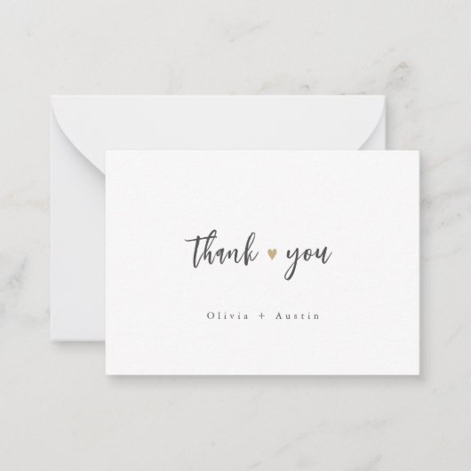 Moderne Chic Script Minimalist Weddenschap Harteli Notitiekaartje (Voorkant)