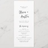 Moderne Chic Script Minimalist Wedding Program Programma (Voorkant)