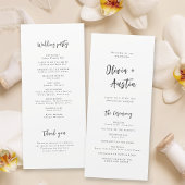 Moderne Chic Script Minimalist Wedding Program Programma