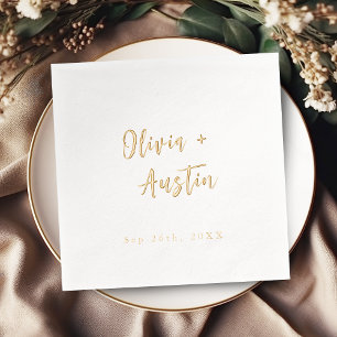 Moderne Chic Script Minimalistische Trouwdag Folie Servetten