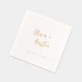 Moderne Chic Script Minimalistische Trouwdag Folie Servetten (Links)