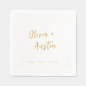 Moderne Chic Script Minimalistische Trouwdag Folie Servetten (Voorkant)
