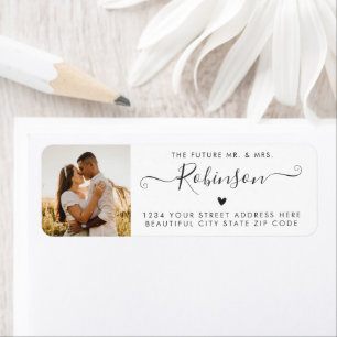 Moderne Chic Script Weduwend Return-adreslabel Etiket