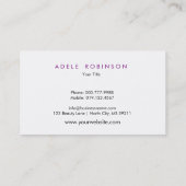 Moderne Chic Silver Hip Glitter White Striped Visitekaartje (Achterkant)