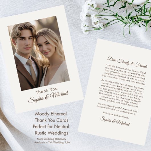 Moderne Chic simple photo Carte de remerciements