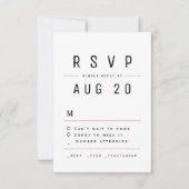 Moderne Chic Simple Typographie Mariage RSVP (Devant)