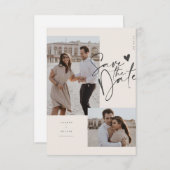 Moderne Chic Statement Save The Date Foto Kaart (Voorkant / Achterkant)
