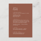 Moderne Chic Terracotta Roest Bruiloft Details Informatiekaartje (Voorkant)