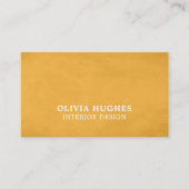 Moderne Chic Texture Yellow Interior Designer Visitekaartje (Voorkant)