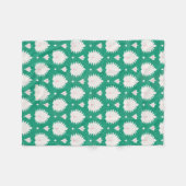 Moderne chic textured green roze ikat patroon fleece deken (Voorkant (Horizontaal))
