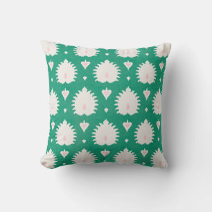 Moderne chic textured green roze ikat patroon kussen