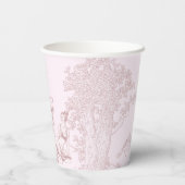Moderne Chic Toile de Jouy Picknick Bruiloft  Papieren Bekers (Achterkant)