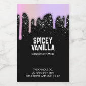 Moderne chic Trendy roze Paarse driften kaarseneti Voedselcontainer Etiket (Enkel label)