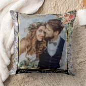 Moderne Chic Trouwliefdeskoppel Zilveren Glitter Kussen (Deken)