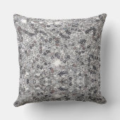 Moderne Chic Trouwliefdeskoppel Zilveren Glitter Kussen (Achterkant)