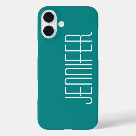 Moderne Chic Turquoise Aangepaste Jumbo Name Case-Mate iPhone Case (Achterkant)