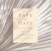Moderne Chic Typographie Corail Doux Carte de Fair