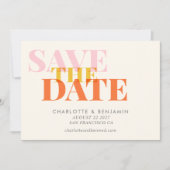 Moderne Chic Typography Art | zomergeel Save The Date (Voorkant)