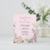 Moderne chic wilde bloemen bruidsshower uitnodigin kaart (Staand voorkant)