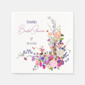 Moderne chic wilde bloemen script bruidsfeest servet (Voorkant)