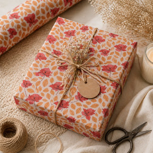 Moderne Chic Wildflower 1e Verjaardag Meisje Cadeaupapier