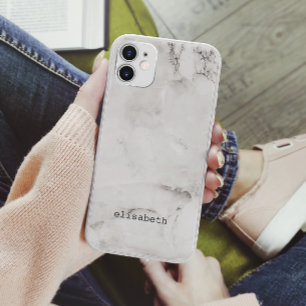 Moderne chic witte grijze marmeren klassieker iPhone 11 pro hoesje