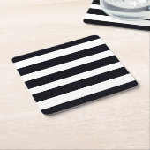Moderne chic zwart-wit gestreepte set onderzetters (Schuin)