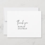 Moderne Chic Zwarte en Witte Platte Trouwring Bedankkaart (Voorkant)