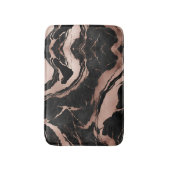 Moderne Chic Zwarte Roze Gouden Marmer Badmat (Voorkant Verticaal)