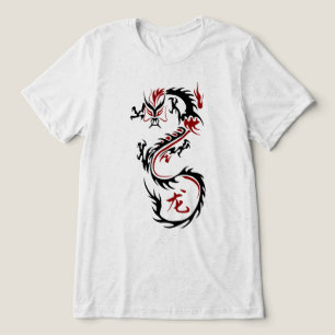 Moderne Chinese draak Tri-Blend Shirt