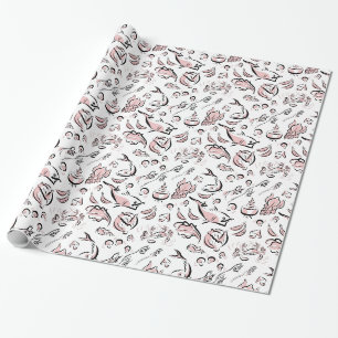 Moderne Chinese Keuken Inkt Tekening Wrapping Pape Cadeaupapier