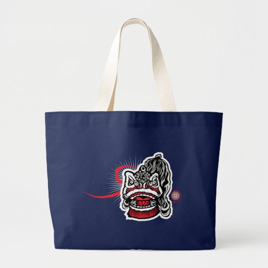 Moderne Chinese leeuw Grote Tote Bag (Voorkant)