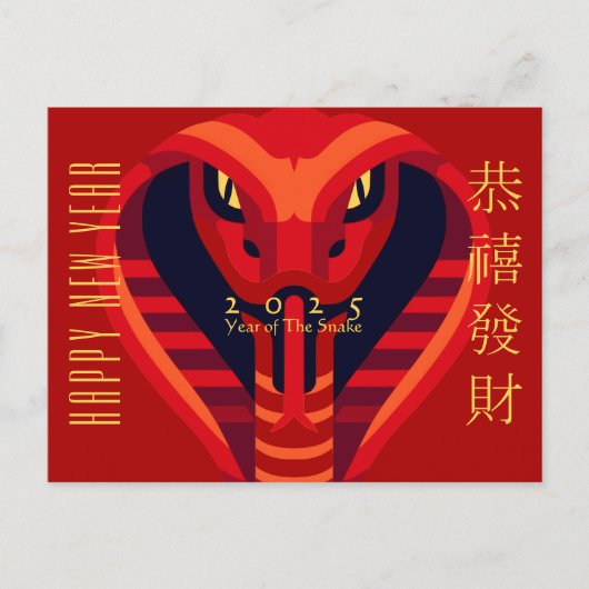 Moderne Chinese Nieuwjaar Slang 2025 HPostC1 Feestdagenkaart (Voorkant)