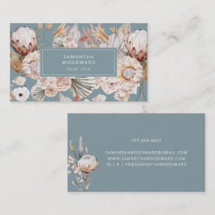Moderne chique Boheemse Waterverf Boho Florals Visitekaartje