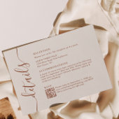 Moderne chique Boho crème script bruiloft details Informatiekaartje
