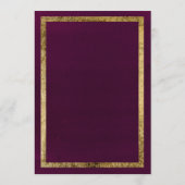 Moderne chique bordeaux gouden confetti Bruiloft M Menu (Achterkant)