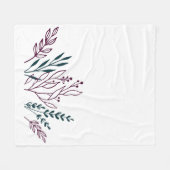 Moderne chique botanische bloemen fleece deken (Voorkant (Horizontaal))