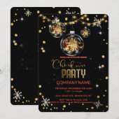 Moderne Chique Corporate, Kerst gouden decoratie Kaart (Voorkant / Achterkant)