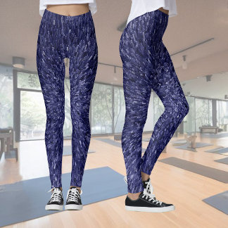 Moderne, chique design in donkerblauw, glitereffec leggings