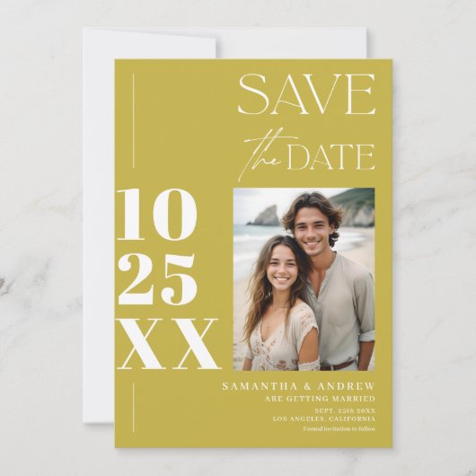 Moderne chique eenvoudige vetgedrukte script als g save the date (Voorkant)