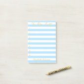 Moderne chique elegante trendy blauwe voering om t post-it® notes (Op bureau)