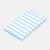 Moderne chique elegante trendy blauwe voering om t post-it® notes (Schuin)