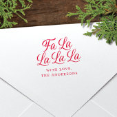 Moderne chique fa la la la la kerstvakantie zelfinktende stempel