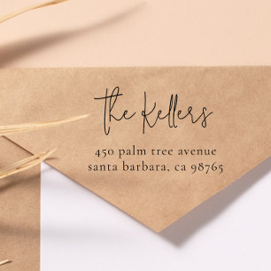 Moderne chique familienaam & thuisadres 	rubberstempel