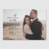 Moderne chique foto Bewaar de datum Magnetische Uitnodiging (Voorkant)