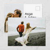 Moderne chique foto bruiloft briefkaart (Voorkant / Achterkant)