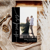 Moderne chique foto zwart-wit save the date