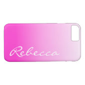 Moderne chique girly aanpasbare roze ombre fuschia Case-Mate iPhone case (Achterkant (Horizontaal))